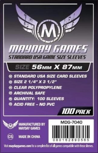 Standard USA Game Size Sleeves 56 MM X 87 MM