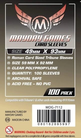 Roman Card Sized Tribune Sleeves 49 X 93 MM