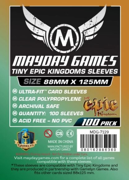 Custom Tiny Epic Kingdoms Sleeves 88 X 125 MM