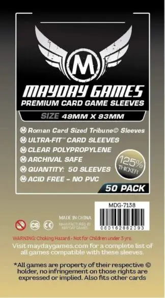 Premium Roman Card Sized Tribune Sleeves 49 X 93 MM